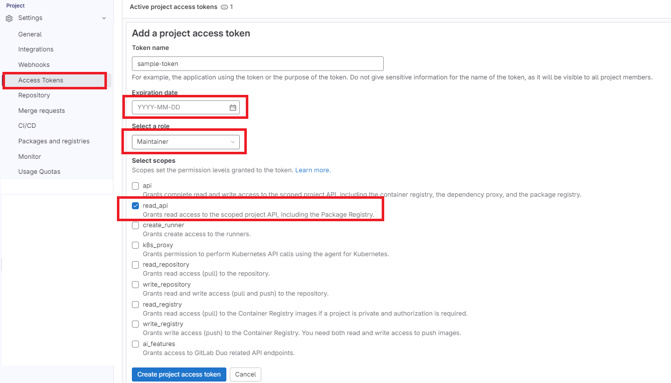アクセストークンの作成